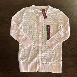 🎉5 for $22✌NWT Merona pink eyelet cardigan size M